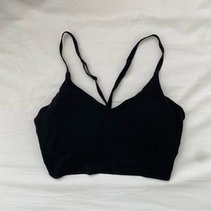 Athleta Elation Strappy Crop Bra Top A-C Black Sz Small